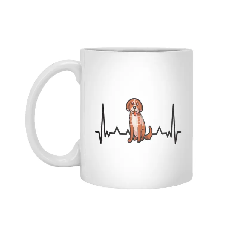 Cute Dog Puppy Heartbeat for Dog Lovers Beyaz Kupa