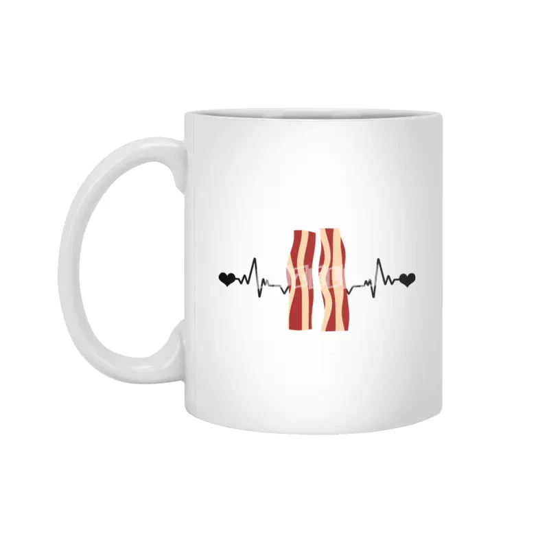 bacon heartbeat Beyaz Kupa