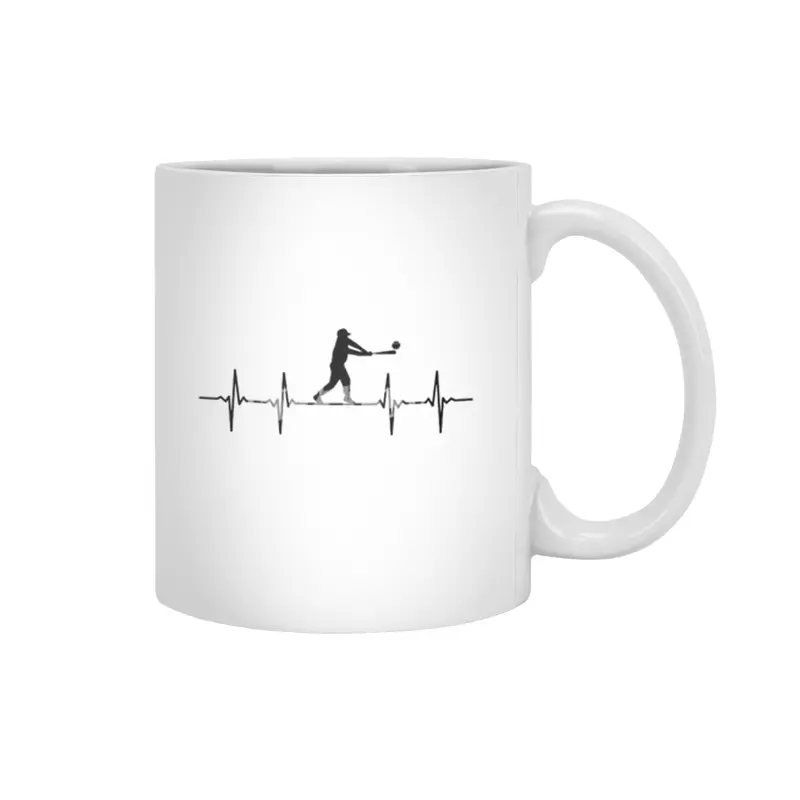 Baseball heartbeat design for baseball players, coaches and lovers Beyaz Kupa