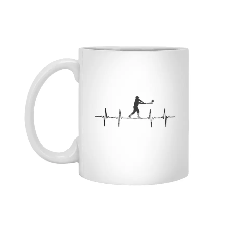 Baseball heartbeat design for baseball players, coaches and lovers Beyaz Kupa