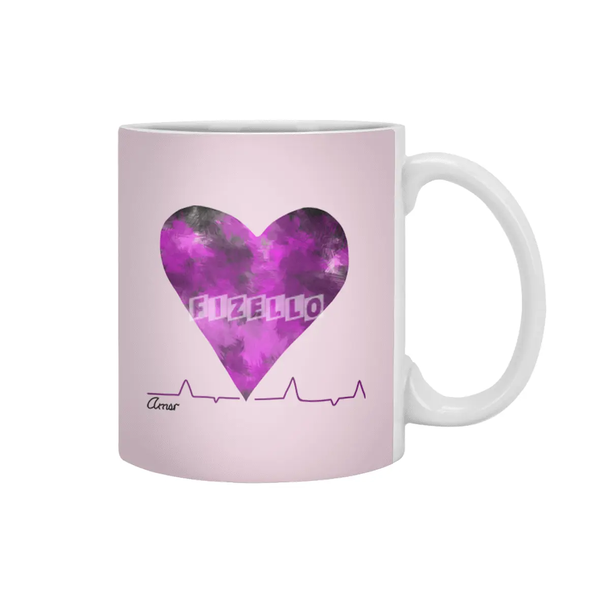 Heartbeat Cute Purple Heart With Love Mi Amor- Great Gift For Him This Christmas Beyaz Kupa