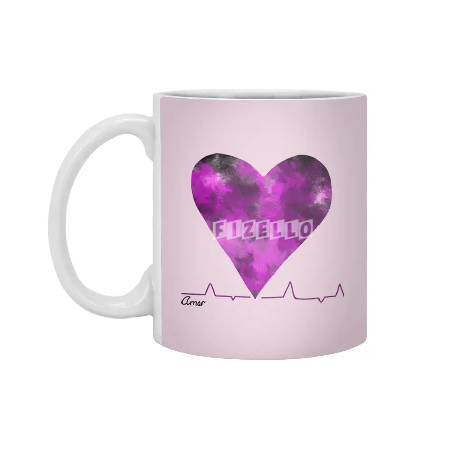 Heartbeat Cute Purple Heart With Love Mi Amor- Great Gift For Him This Christmas Beyaz Kupa