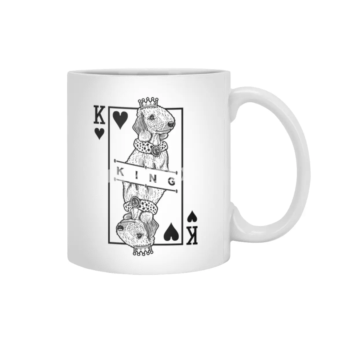 Bedlington Terrier King Of Hearts Beyaz Kupa