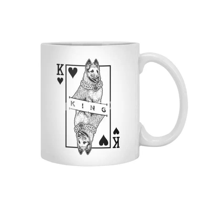 Belgian Laekenois Shepherd King Of Hearts Funny Dog Lover Beyaz Kupa