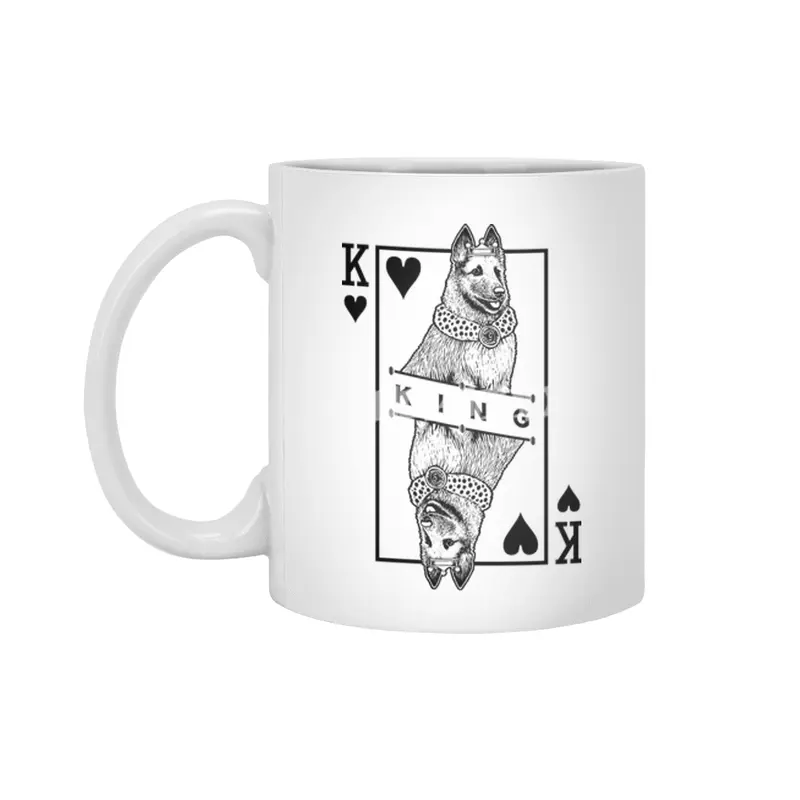 Belgian Laekenois Shepherd King Of Hearts Funny Dog Lover Beyaz Kupa