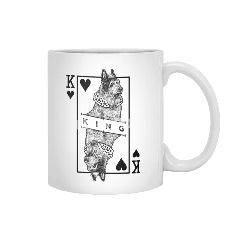 Berger Picard King Of Hearts Funny Dog Lover Pop Art Beyaz Kupa