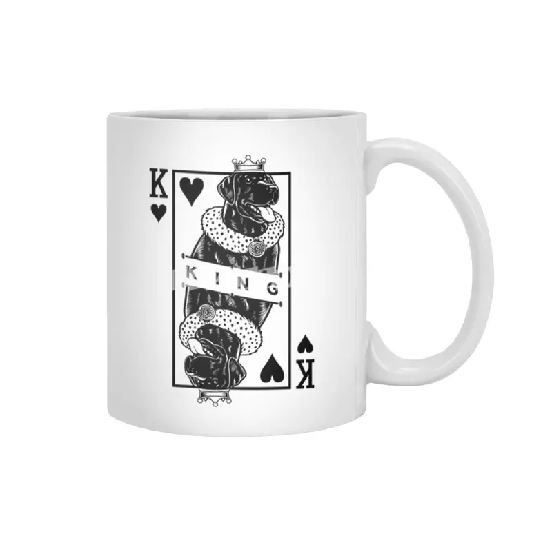 Black Labrador Retriever King Of Hearts Funny Dog Pop Art Beyaz Kupa