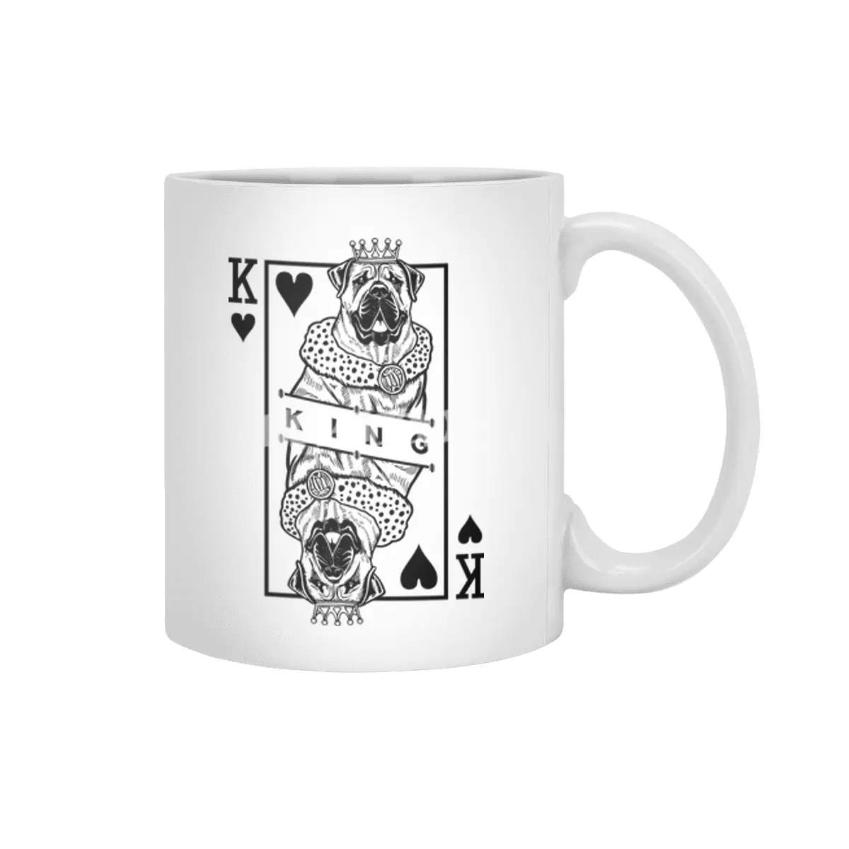 Boerboel King Of Hearts Funny Dog Lover Pop Art Beyaz Kupa