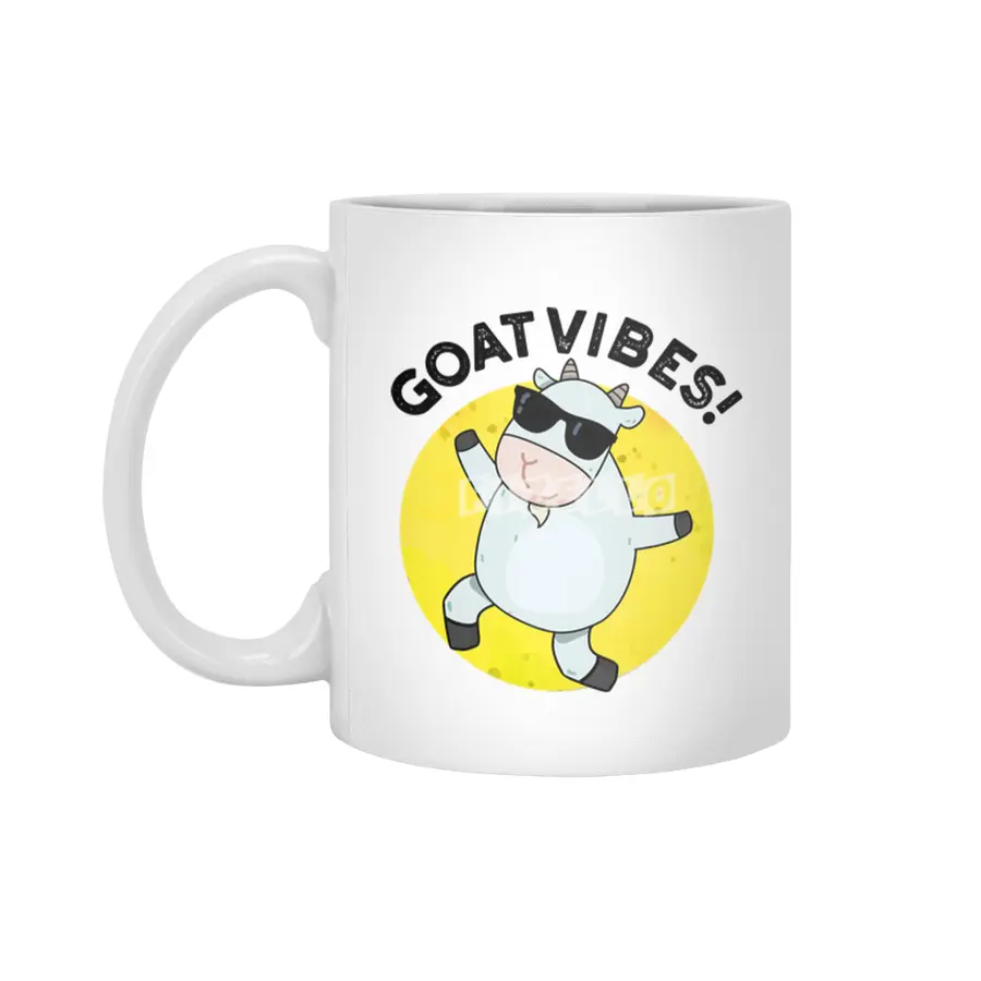 Goat Vibes Cute Good Vibes Pun Beyaz Kupa