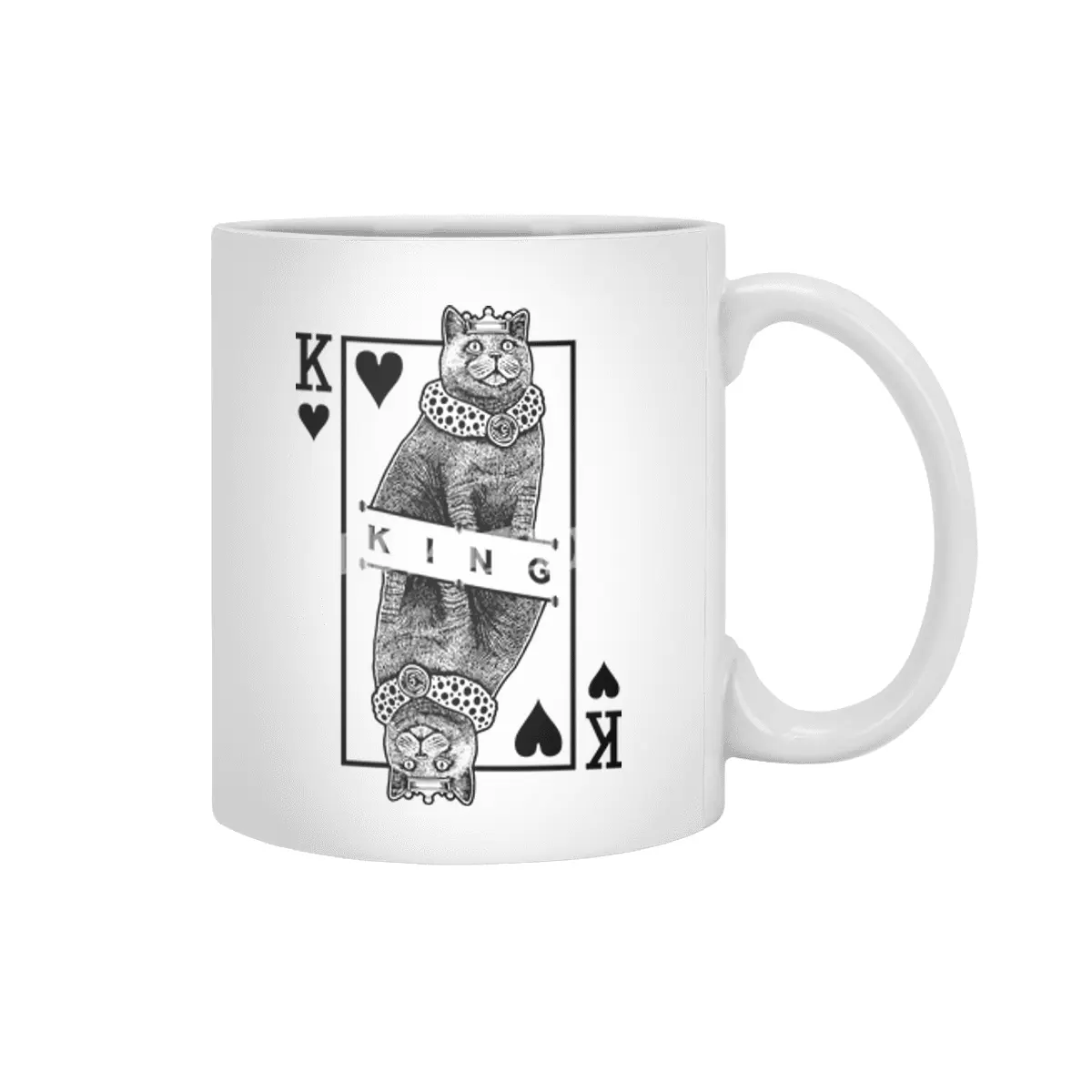 British Shorthair King Of Hearts Funny Cat Lover Pop Art Beyaz Kupa