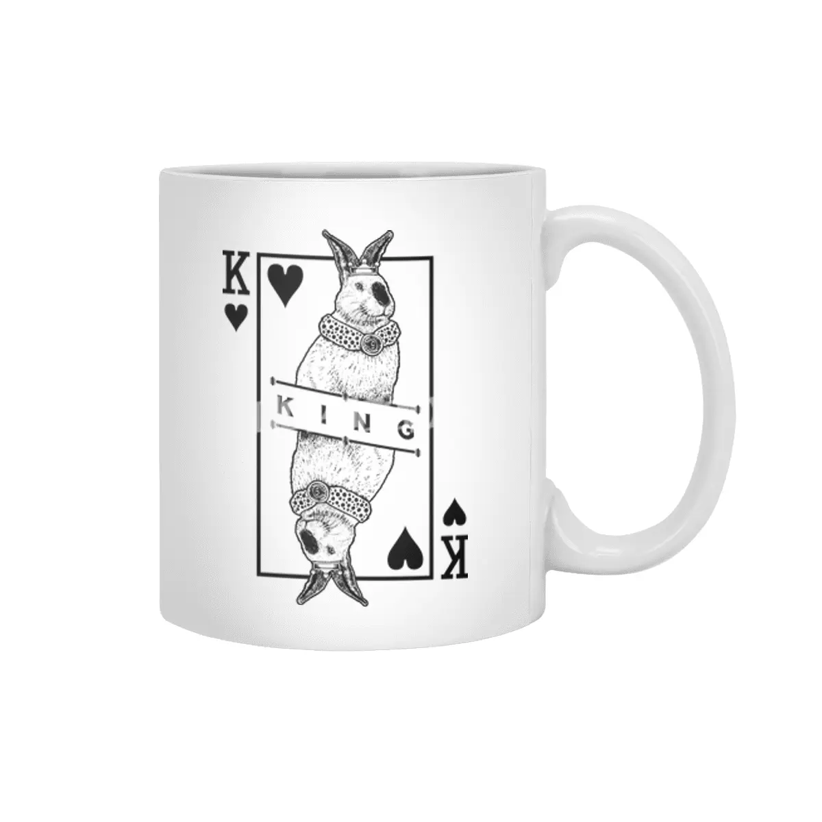 Californian Bunny Rabbit King Of Hearts Funny Pet Pop Art Beyaz Kupa