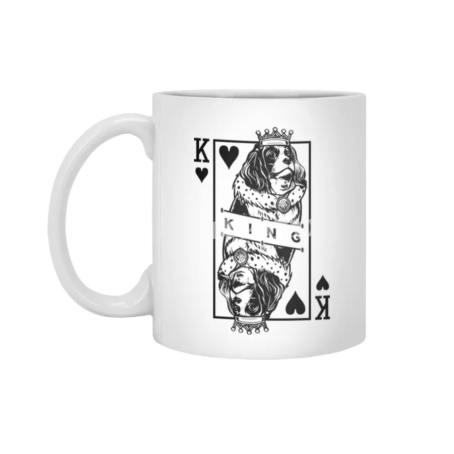 Cavalier King Charles Spaniel King Of Hearts Dog Pop Art Beyaz Kupa