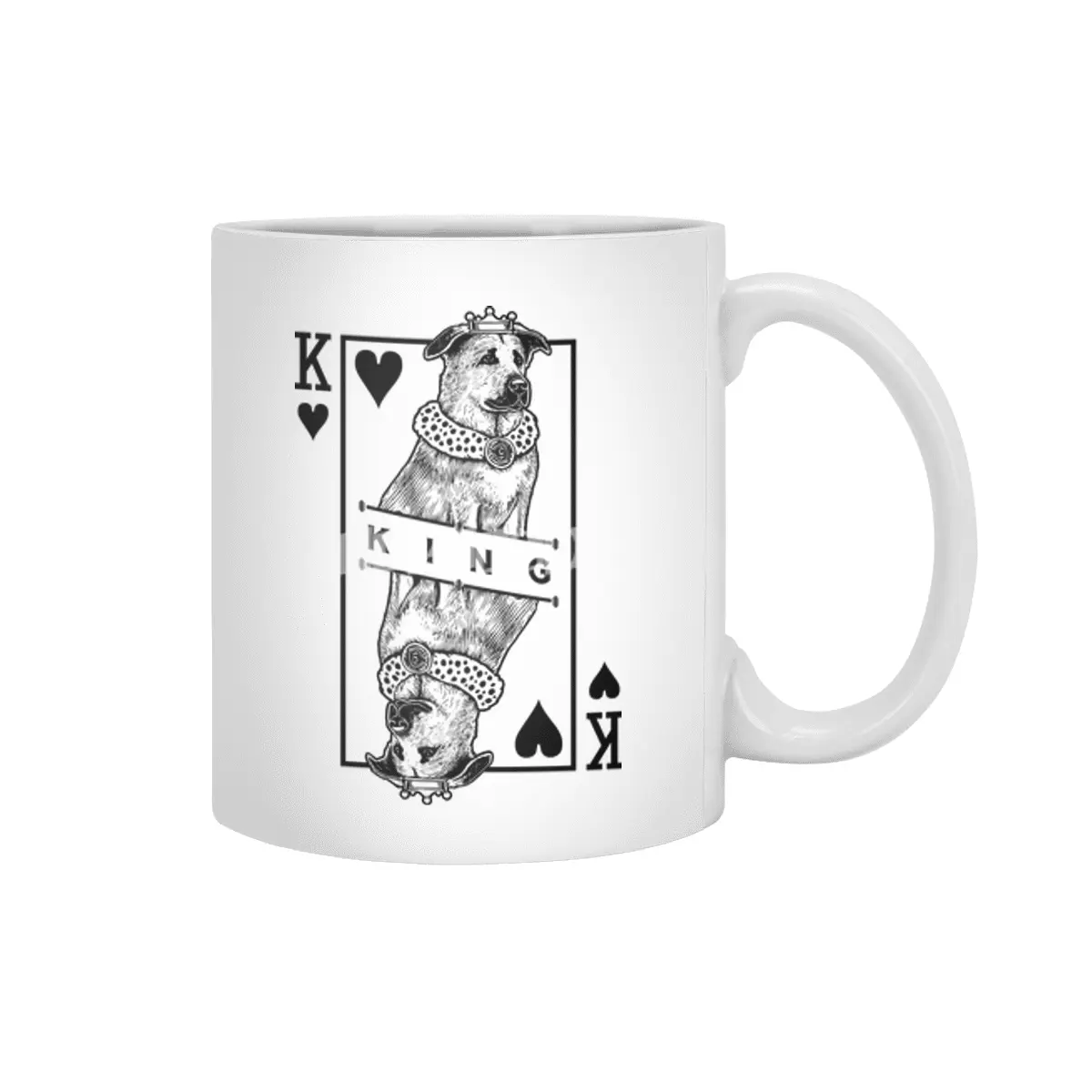 Chinook King Of Hearts Funny Dog Lover Pop Art Beyaz Kupa