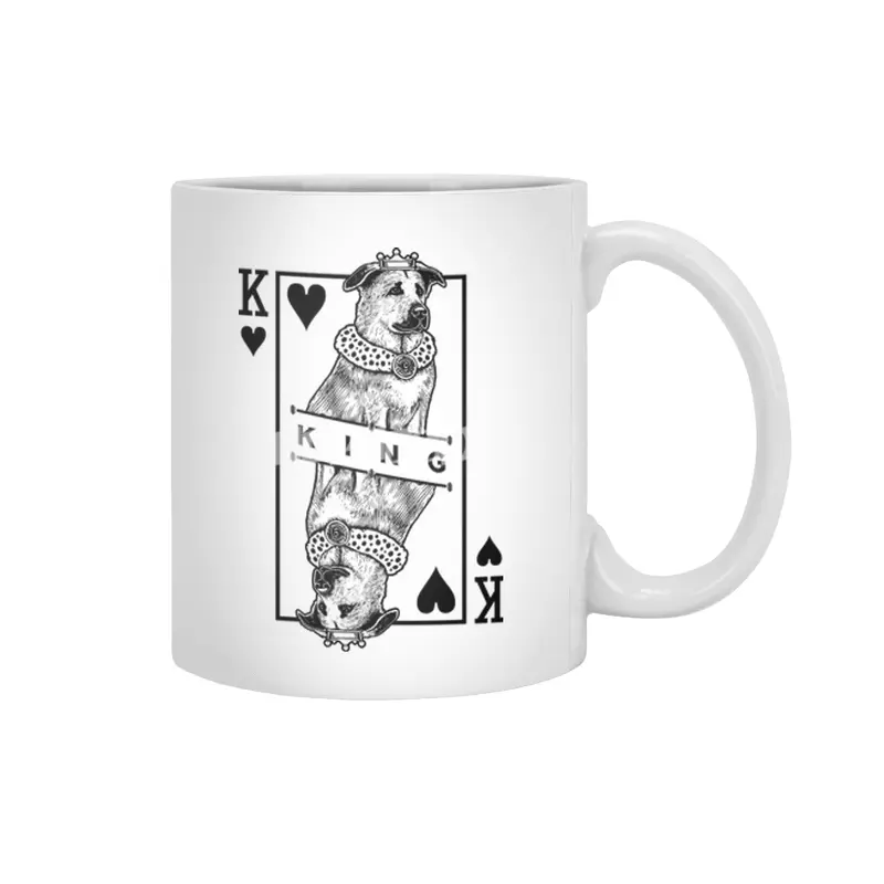 Chinook King Of Hearts Funny Dog Lover Pop Art Beyaz Kupa
