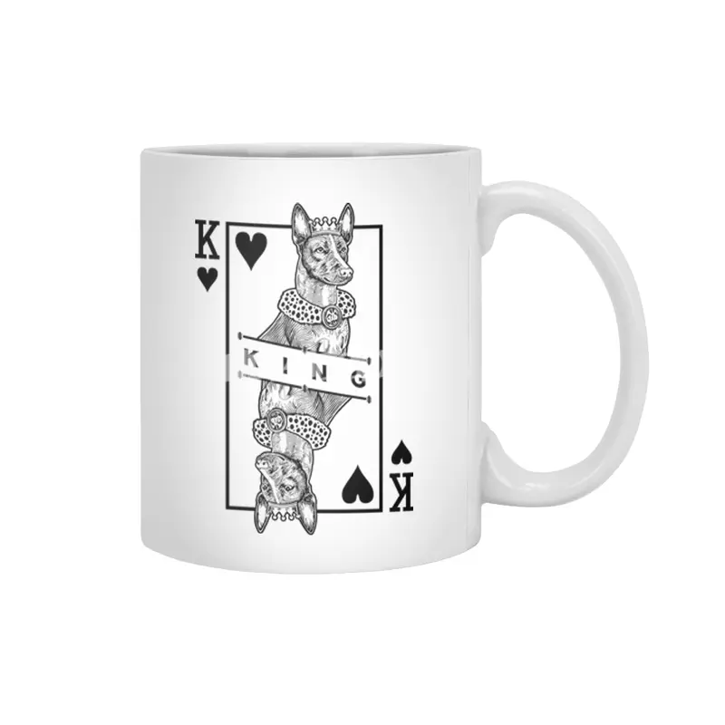 Cirneco dell'Etna King Of Hearts Funny Dog Lover Pop Art Beyaz Kupa