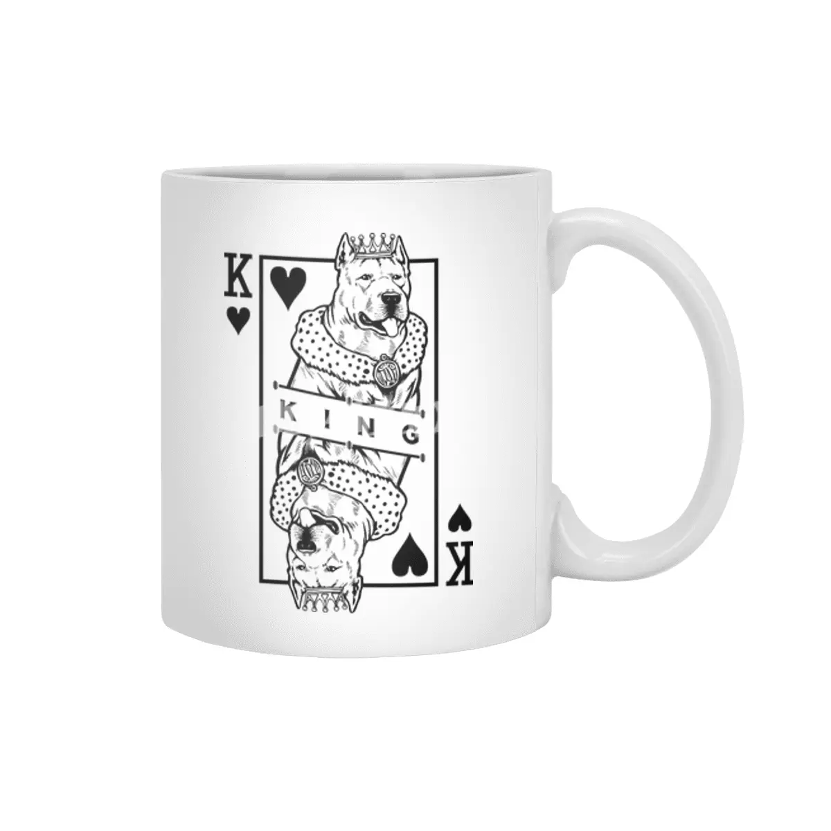 Dogo Argentino King Of Hearts Funny Dog Lover Card Pop Art Beyaz Kupa