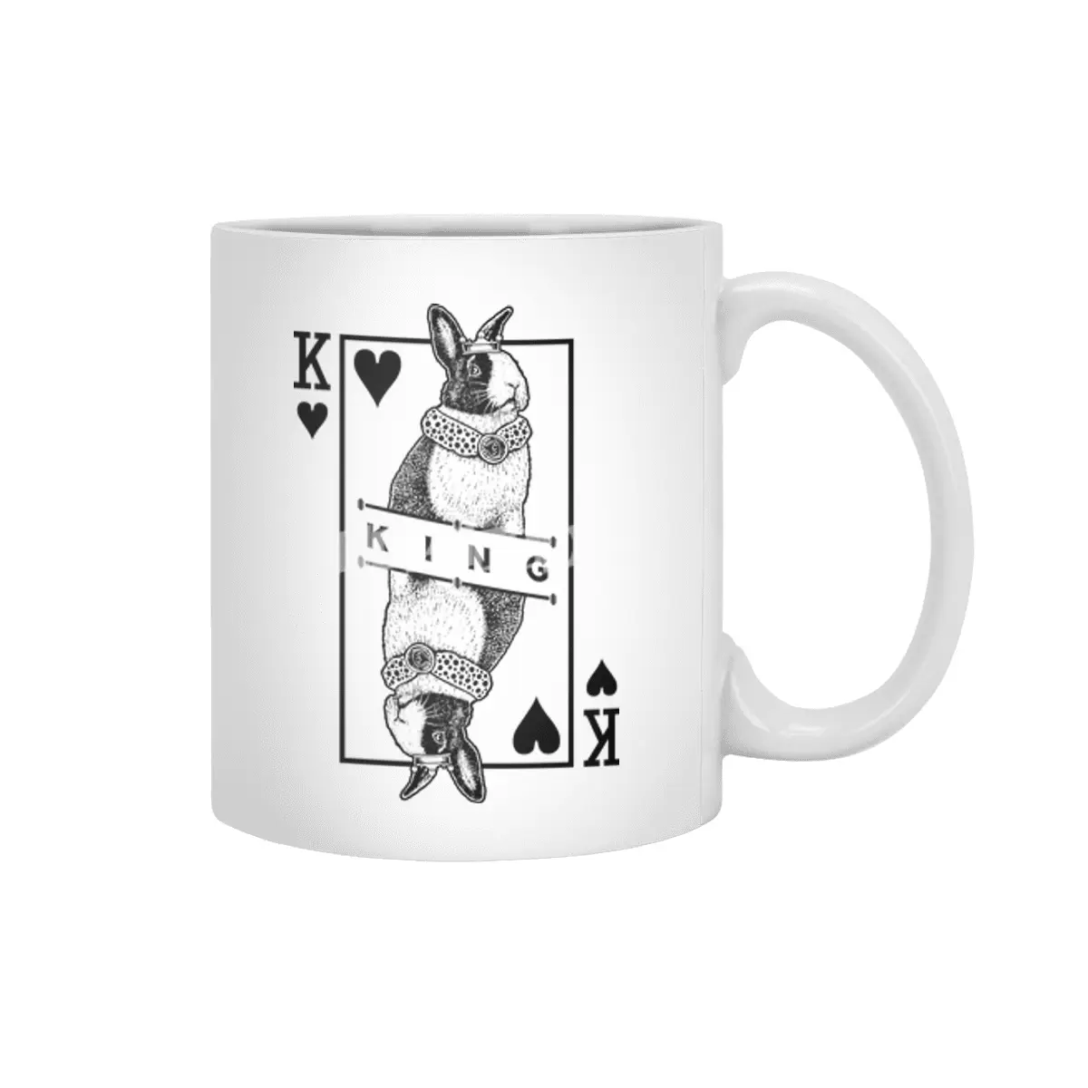 Dutch Bunny Rabbit King Of Hearts Funny Pet Pop Art Beyaz Kupa