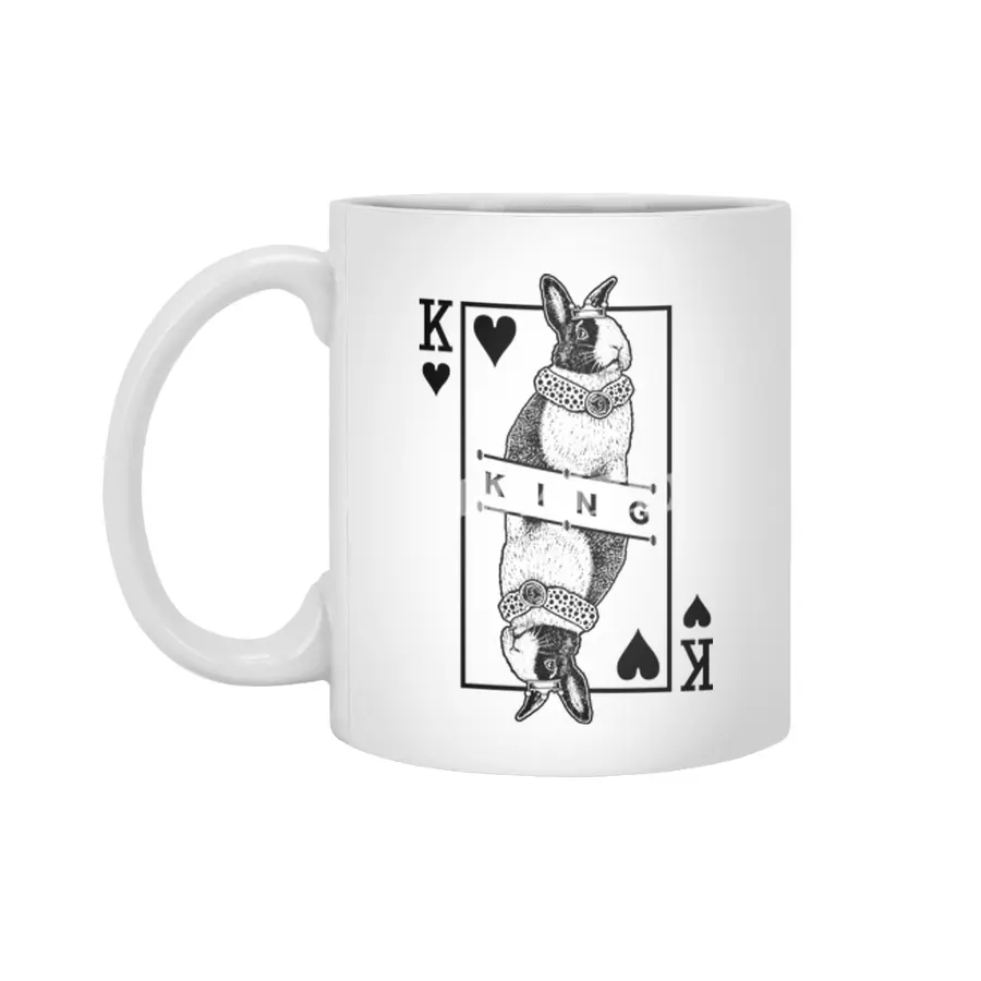 Dutch Bunny Rabbit King Of Hearts Funny Pet Pop Art Beyaz Kupa