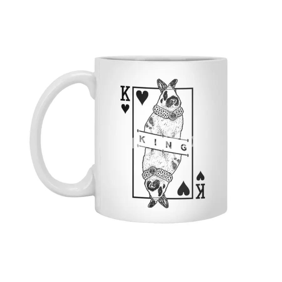 Dwarf Papillon Bunny Rabbit King Of Hearts Funny Pet Beyaz Kupa