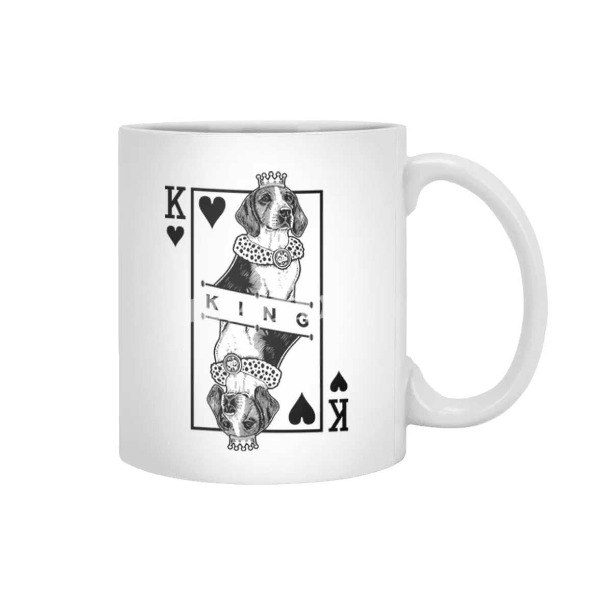 English Foxhound King Of Hearts Funny Dog Lover Pop Art Beyaz Kupa