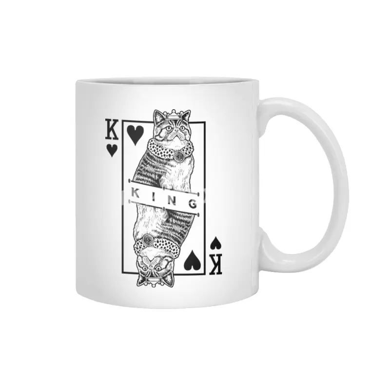 Exotic Shorthair King Of Hearts Funny Cat Lover Pop Art Beyaz Kupa