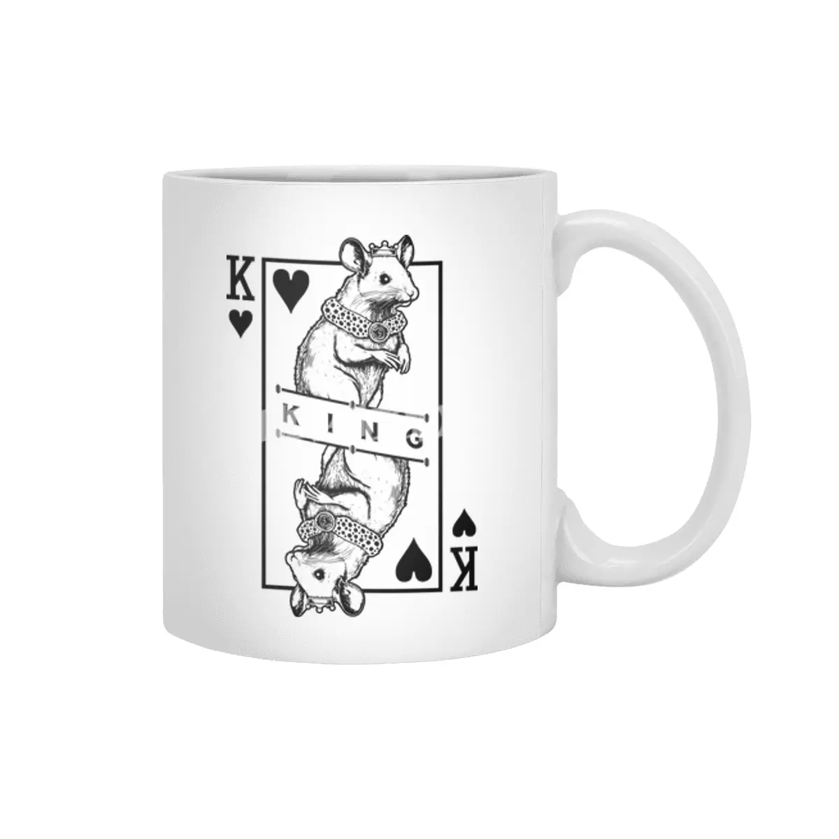 Fancy Mouse Lover King Of Hearts Beyaz Kupa