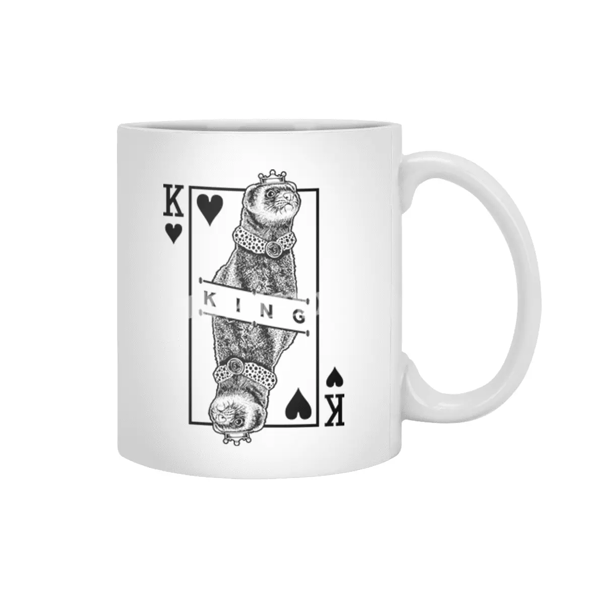 Ferret Lover King Of Hearts Beyaz Kupa