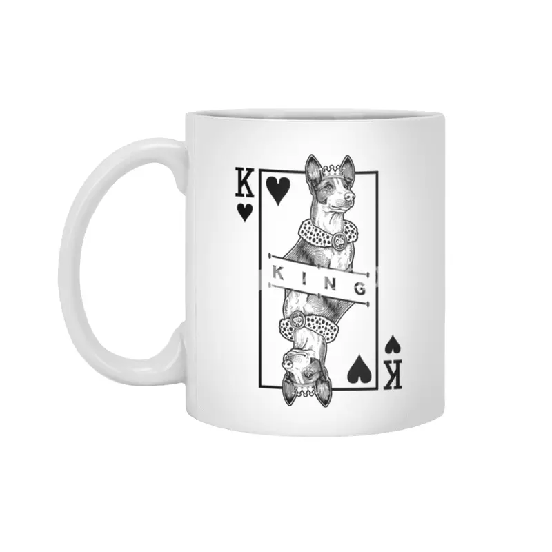 Ibizan Hound King Of Hearts Funny Ibiza Dog Lover Pop Art Beyaz Kupa
