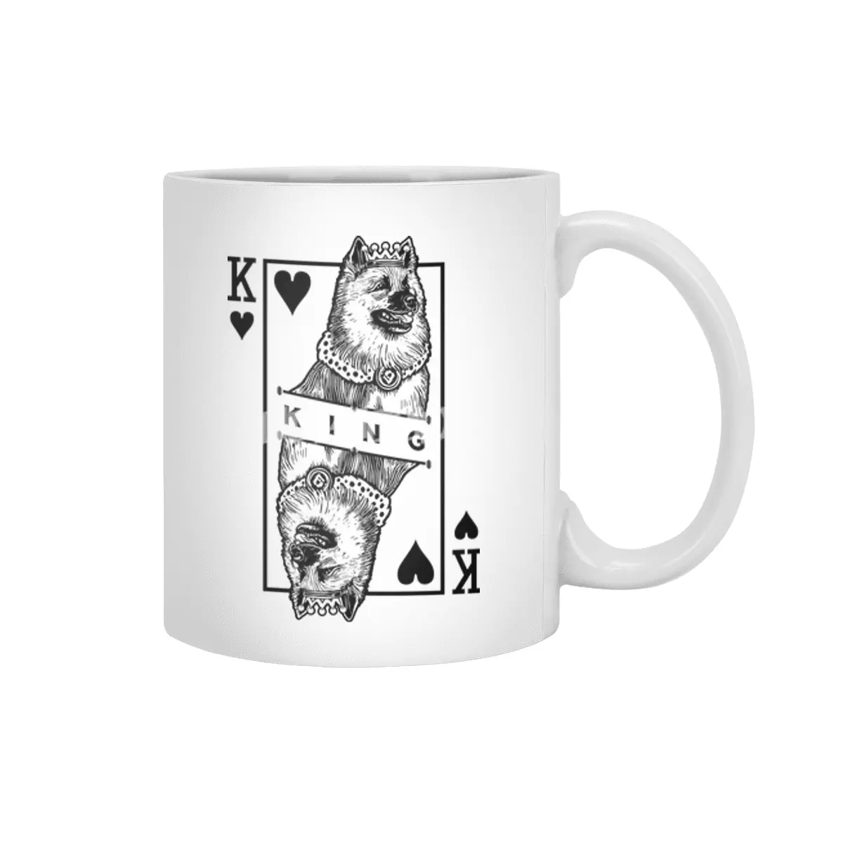 Icelandic Sheepdog King Of Hearts Funny Dog Lover Pop Art Beyaz Kupa