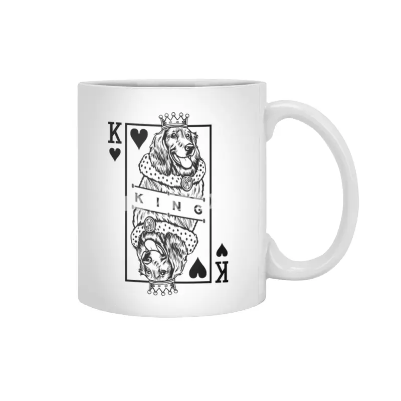 Irish Setter King Of Hearts Funny Dog Lover Card Pop Art Beyaz Kupa