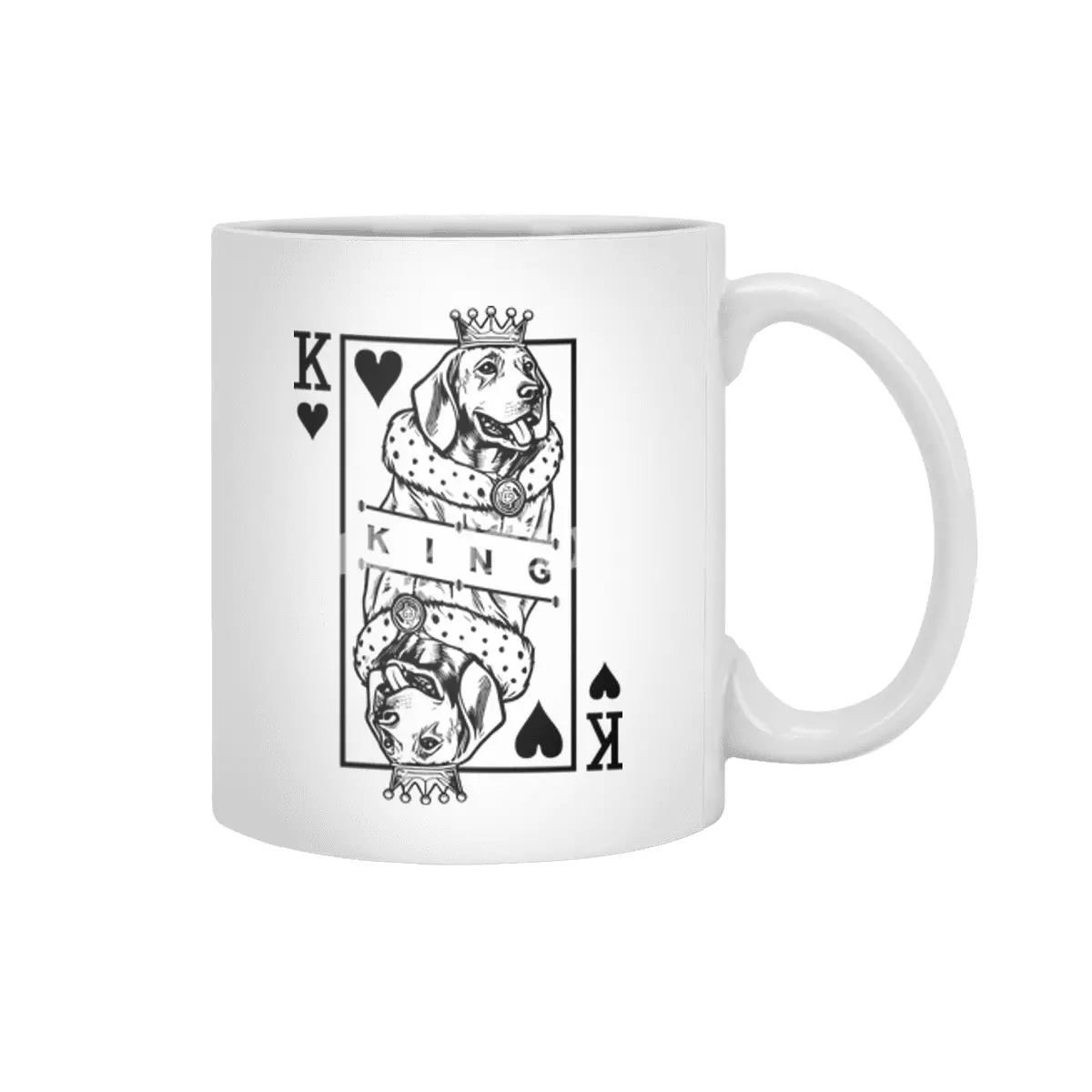 Magyar Vizsla King Of Hearts Funny Dog Playing Card Pop Art Beyaz Kupa