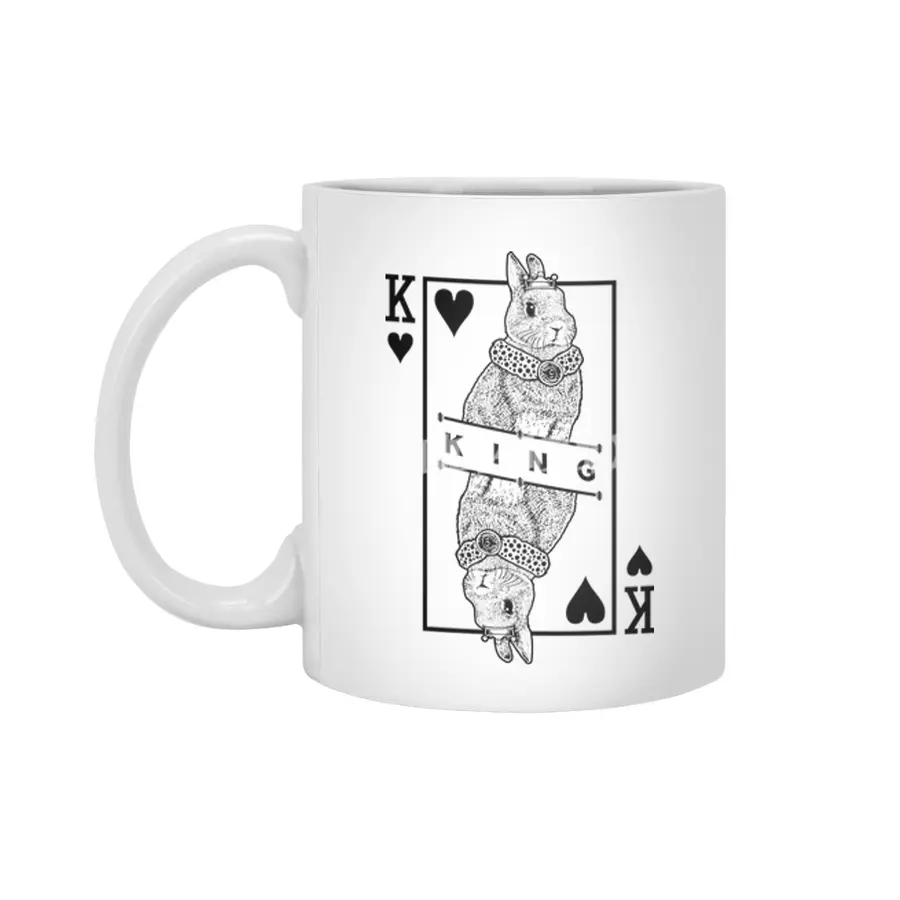 Netherland Dwarf Bunny Rabbit King Of Hearts Funny Pet Beyaz Kupa