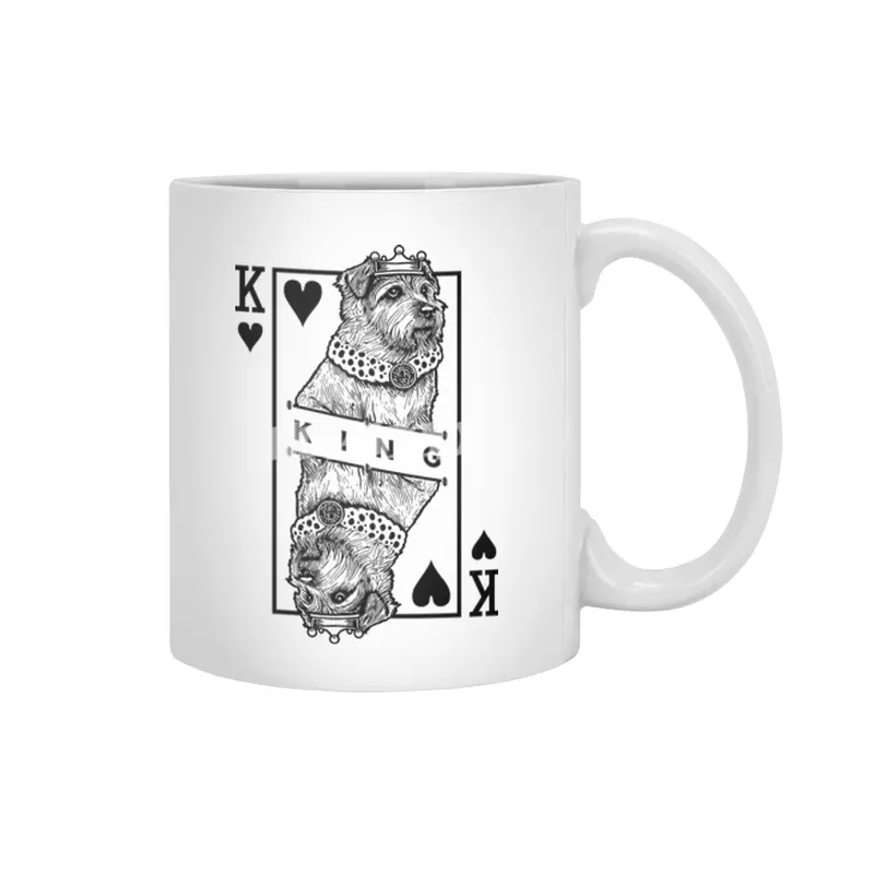 Norfolk Terrier King Of Hearts Funny Dog Lover Pop Art Beyaz Kupa