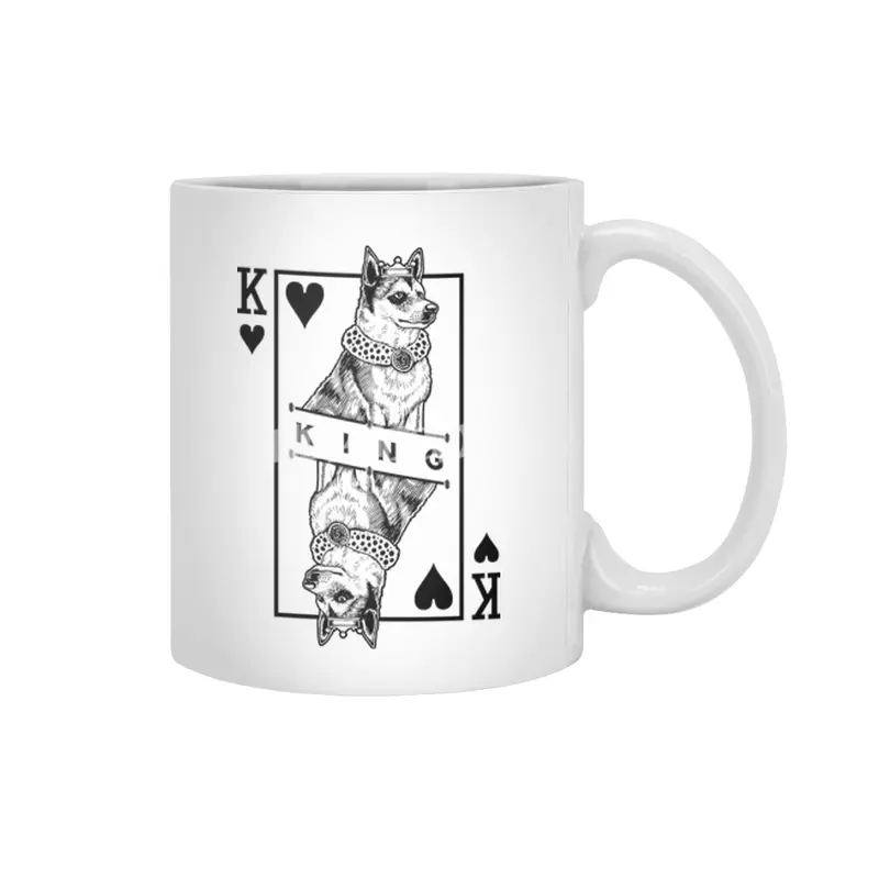 Norwegian Lundehund King Of Hearts Funny Dog Lover Pop Art Beyaz Kupa