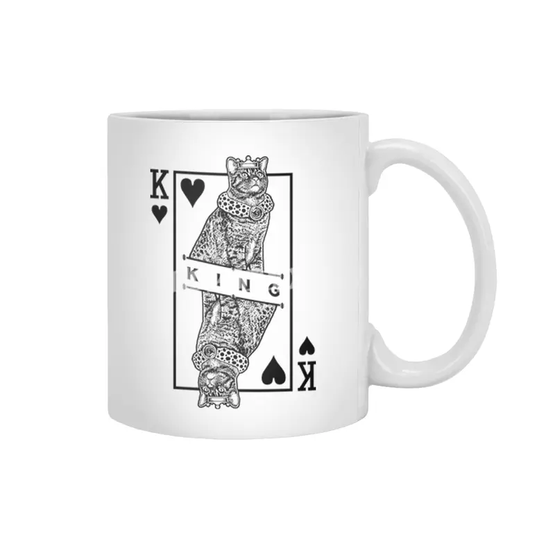 Ocicat Cat Lover King Of Hearts Funny Pop Art Beyaz Kupa