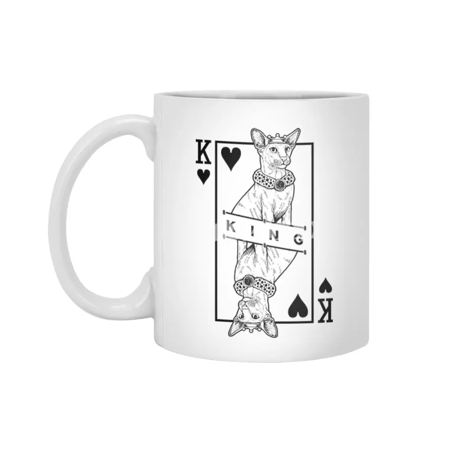 Oriental Shorthair Cat Lover King Of Hearts Funny Pop Art Beyaz Kupa