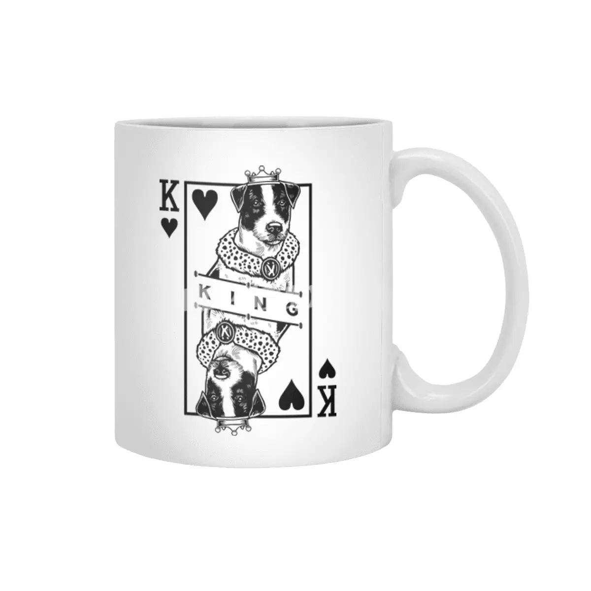 Parson Russell Terrier King Of Hearts Funny Dog Pop Art Beyaz Kupa