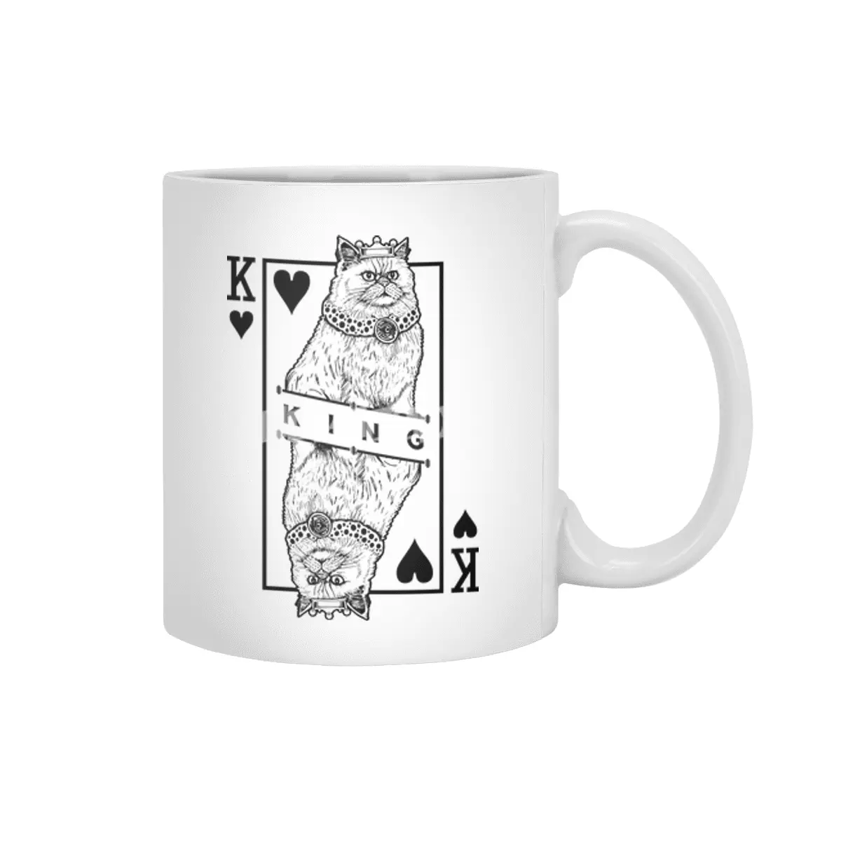 Persian Cat Lover King Of Hearts Funny Pop Art Beyaz Kupa