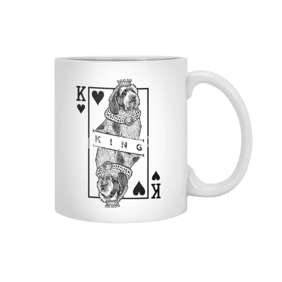 Petit Basset Griffon Vendeen King Of Hearts PBGV Dog Lover Beyaz Kupa