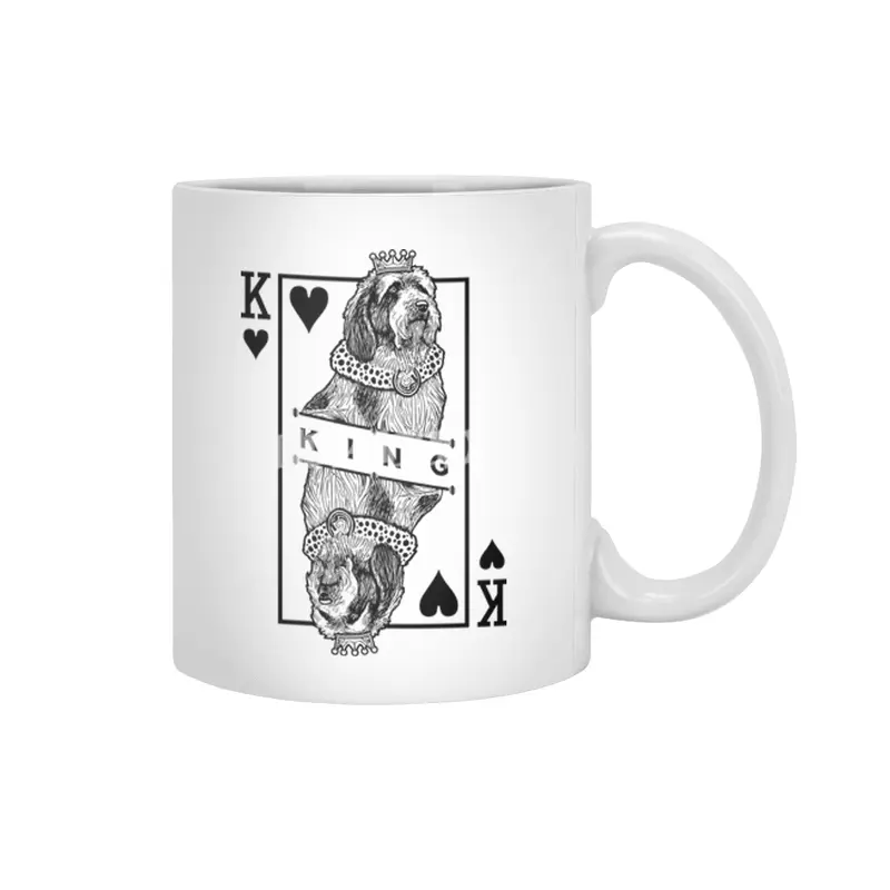 Petit Basset Griffon Vendeen King Of Hearts PBGV Dog Lover Beyaz Kupa