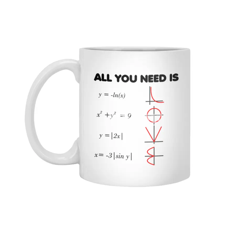 All you need is Love - Math theme Beyaz Kupa