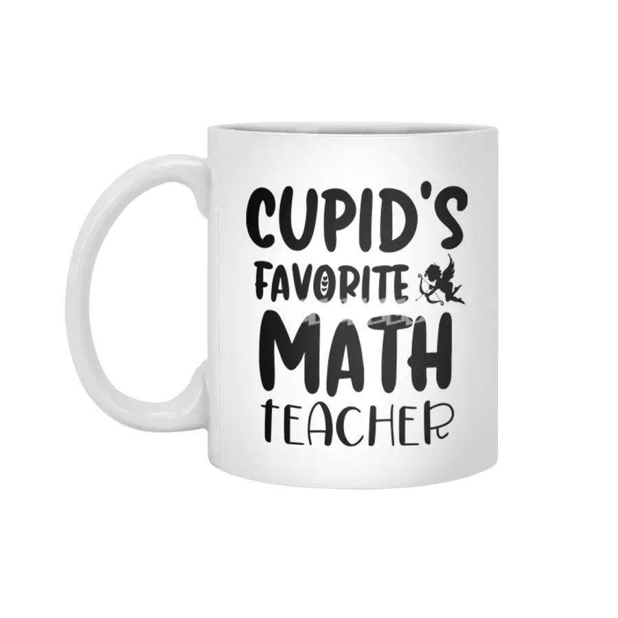 Cupids Favorite Math Teacher  Valentines Day Gift Beyaz Kupa