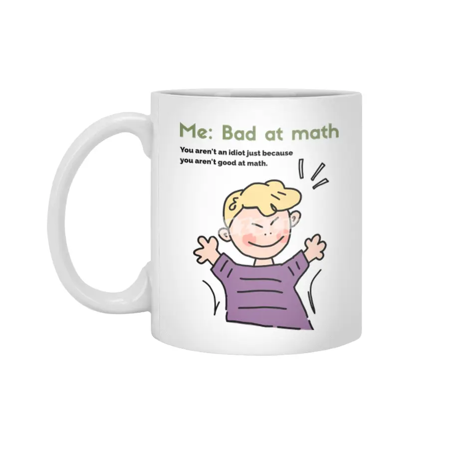 Bad at math x idiot tee Beyaz Kupa