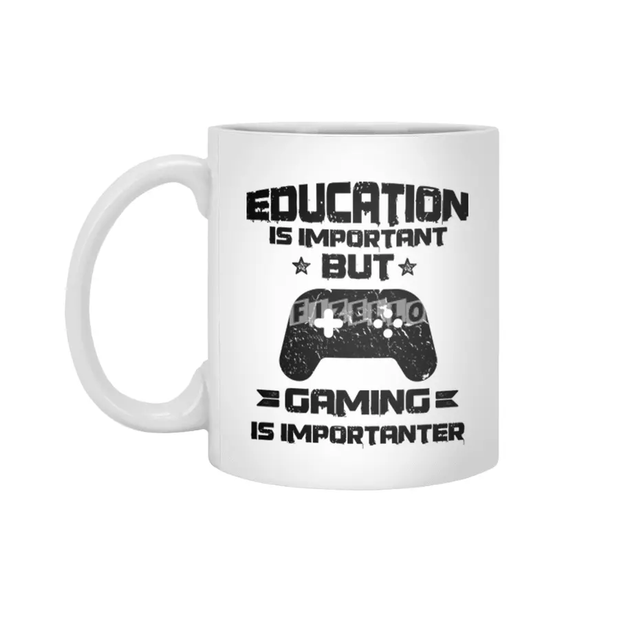Education Is Important But Gaming Beyaz Kupa