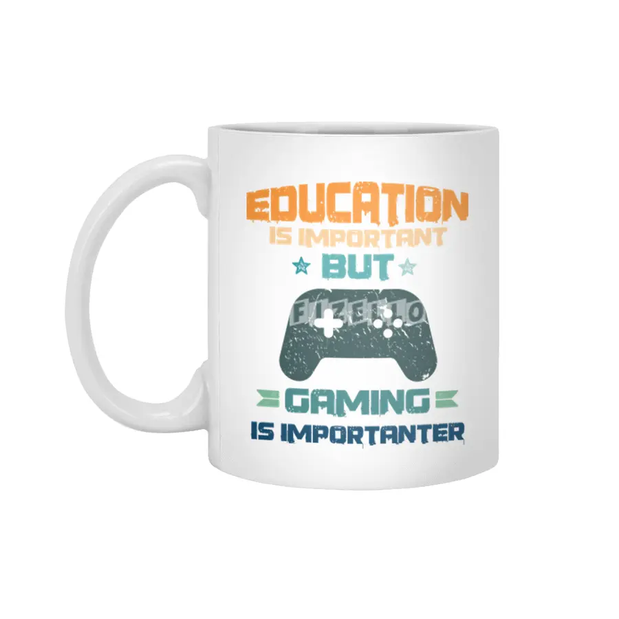 Education Is Important But Gaming Beyaz Kupa