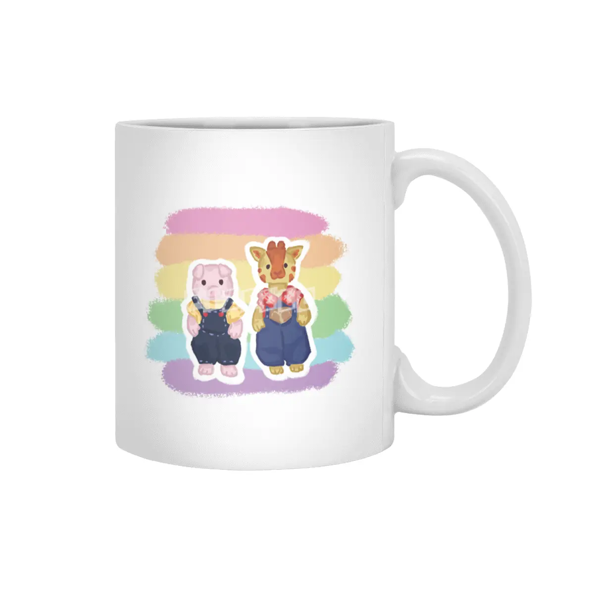 Critter Couple Pig & Giraffe Beyaz Kupa