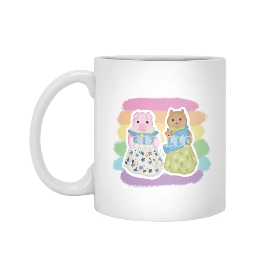 Critter Couple Pig & Otter Beyaz Kupa