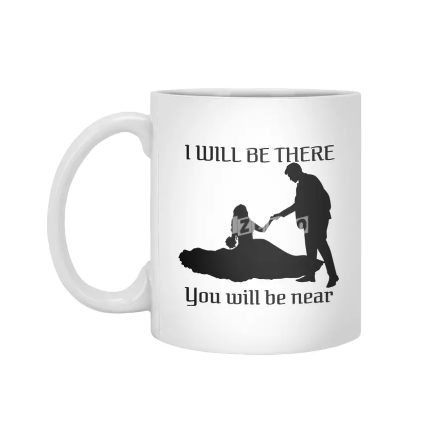 silhouette romantic couple with quotes Beyaz Kupa