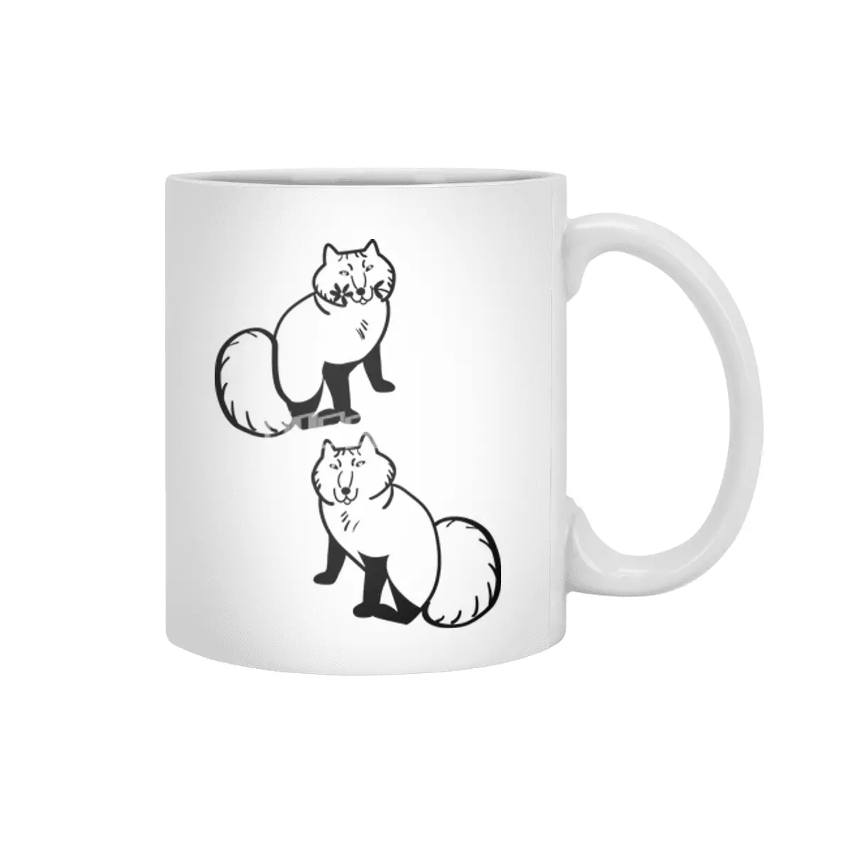 Arctic Fox couple scandinavian style Beyaz Kupa