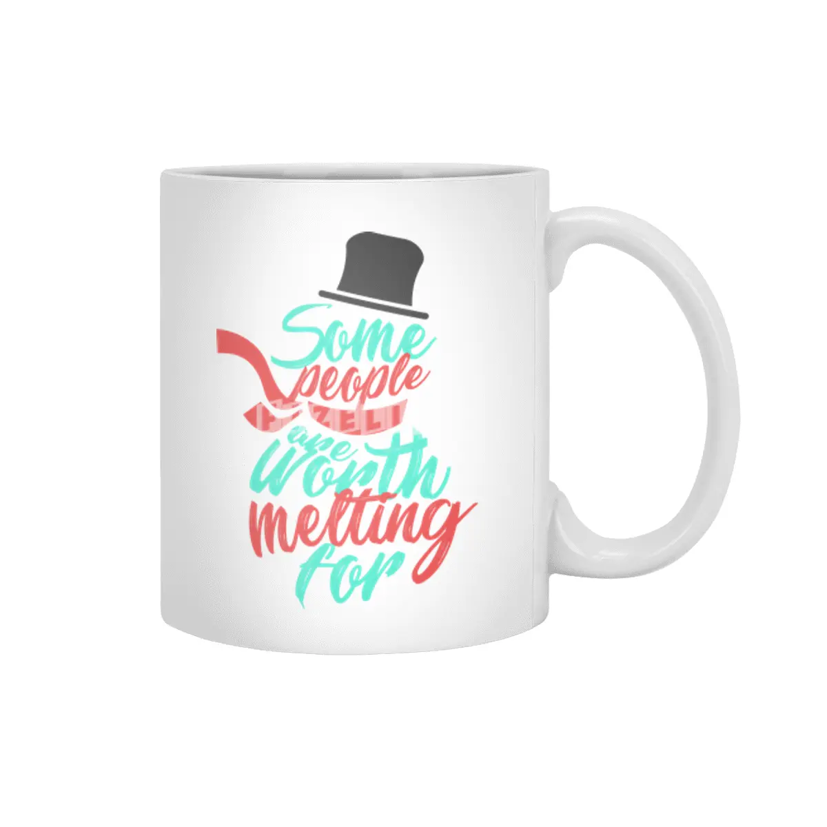 Snowman Melting Christmas Snow Love Couple Lover Lovers Dark Beyaz Kupa